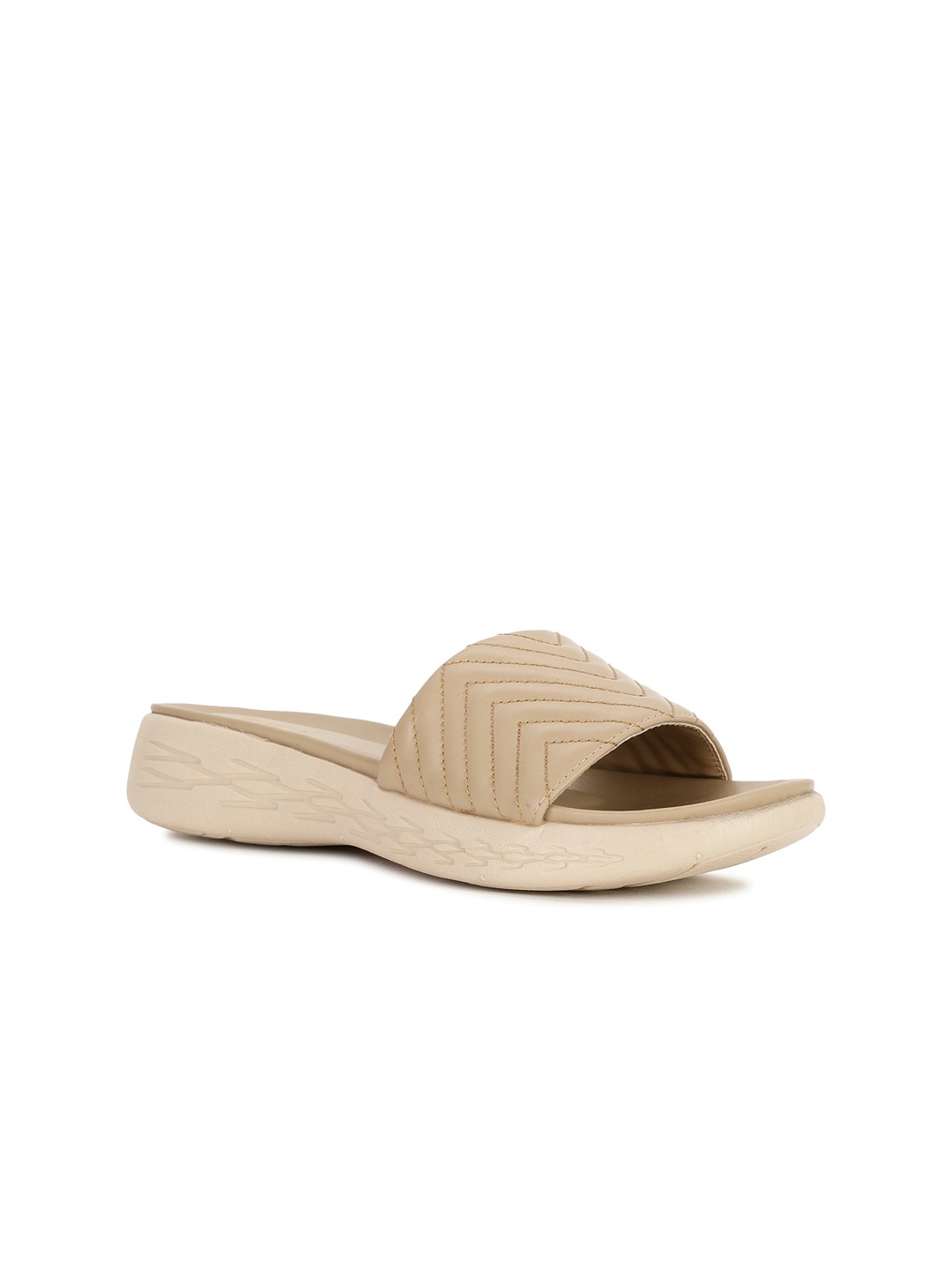 

Bata Textured Open Toe Flats, Beige