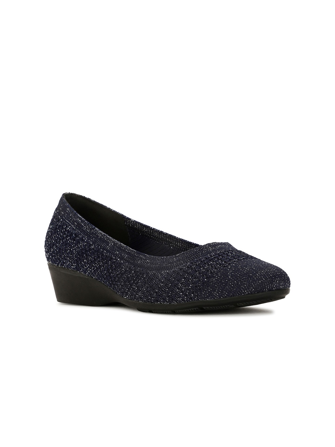 

Bata Textured Wedge Heeled Pumps, Navy blue