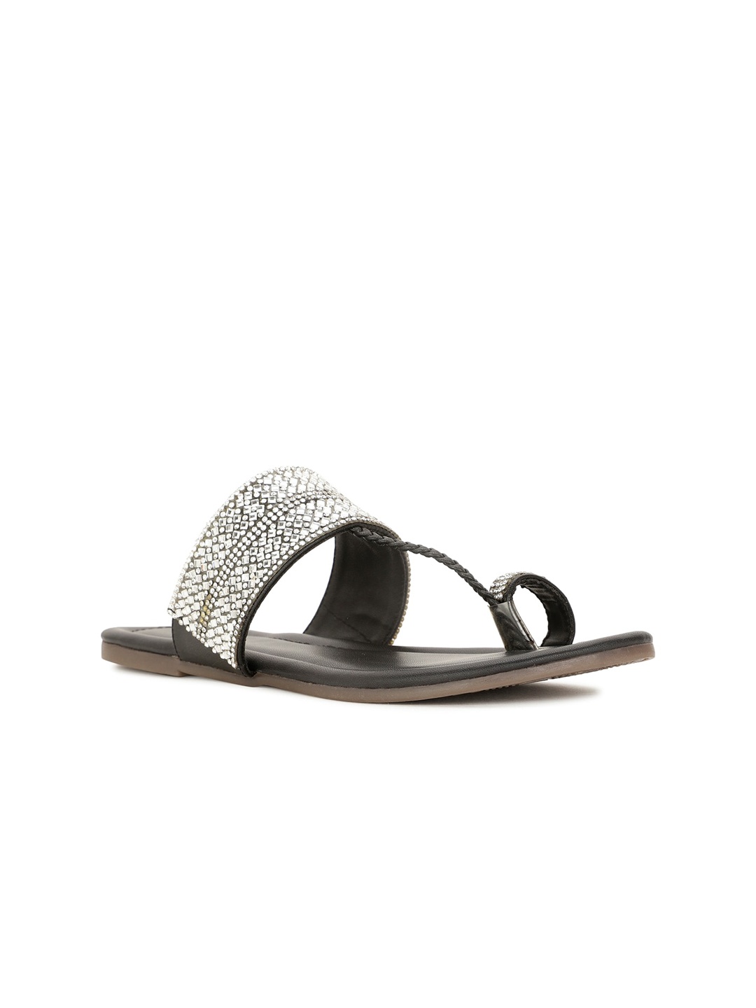 

Bata Embellished One Toe Flats, Black