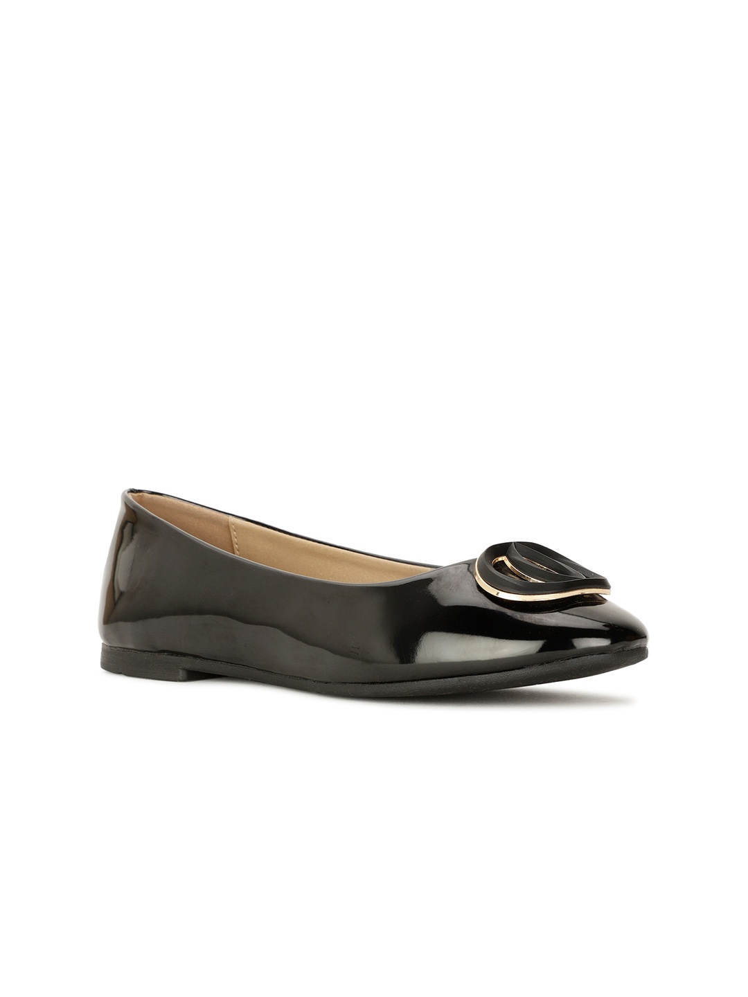 

Bata Round Toe Ballerinas, Black