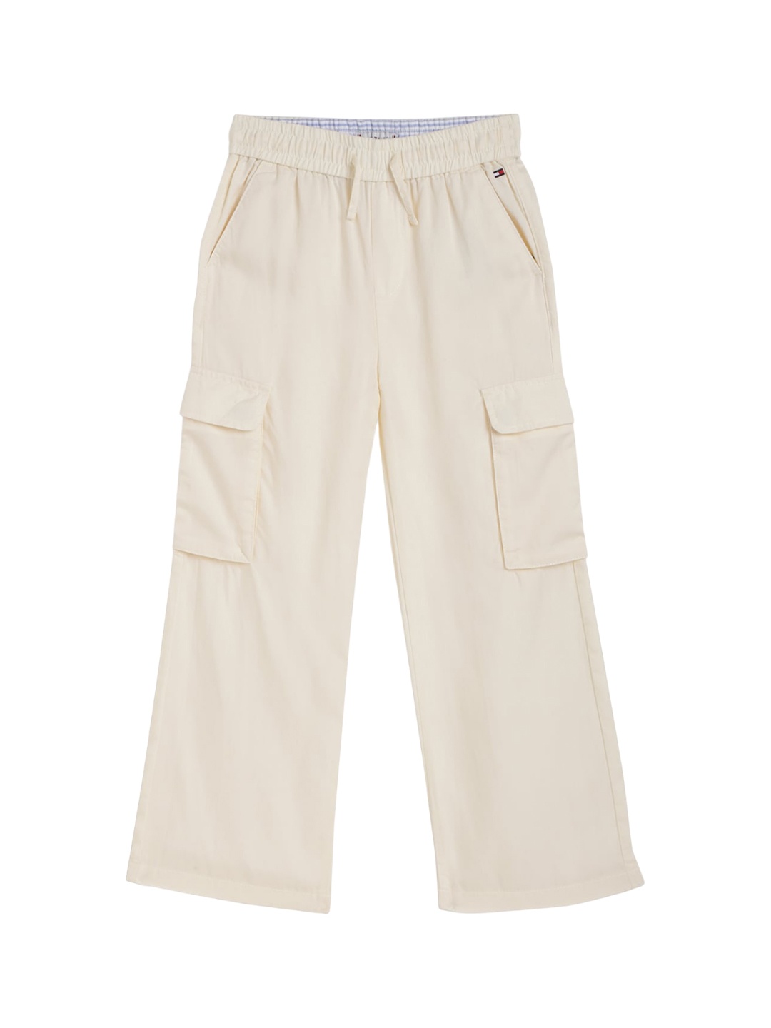 

Tommy Hilfiger Girls Flared Mid-Rise Cargos Trousers, Beige