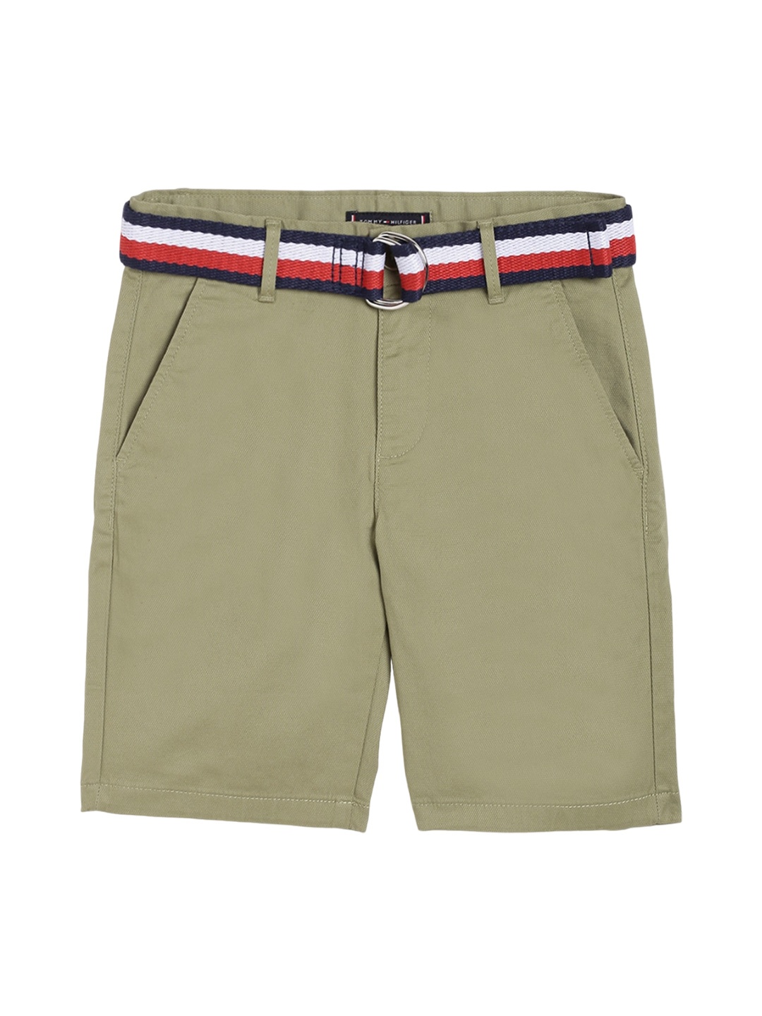 

Tommy Hilfiger Boys Belted Mid-Rise Chino Shorts, Green