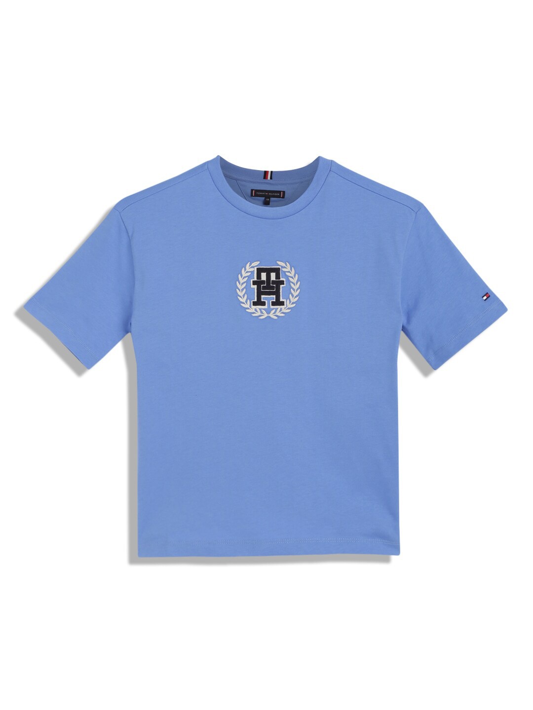 

Tommy Hilfiger Boys Applique Pure Cotton T-shirt, Blue