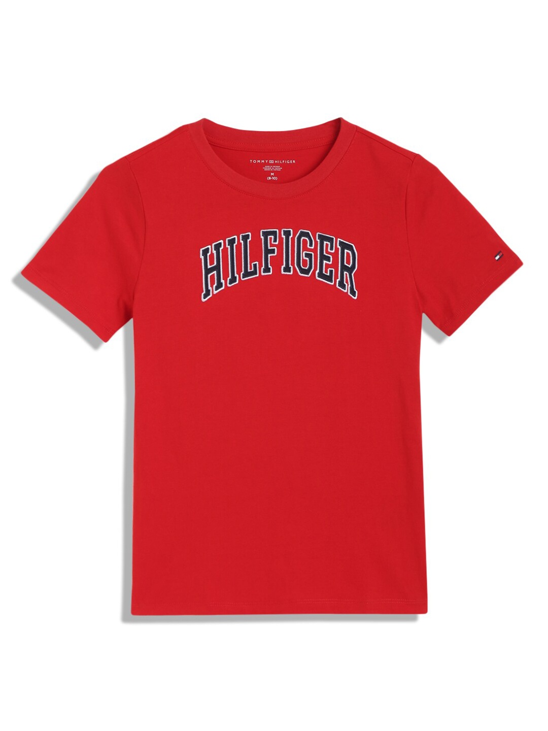 Tommy Hilfiger Boys Typography Printed Organic Cotton T-shirt, Red