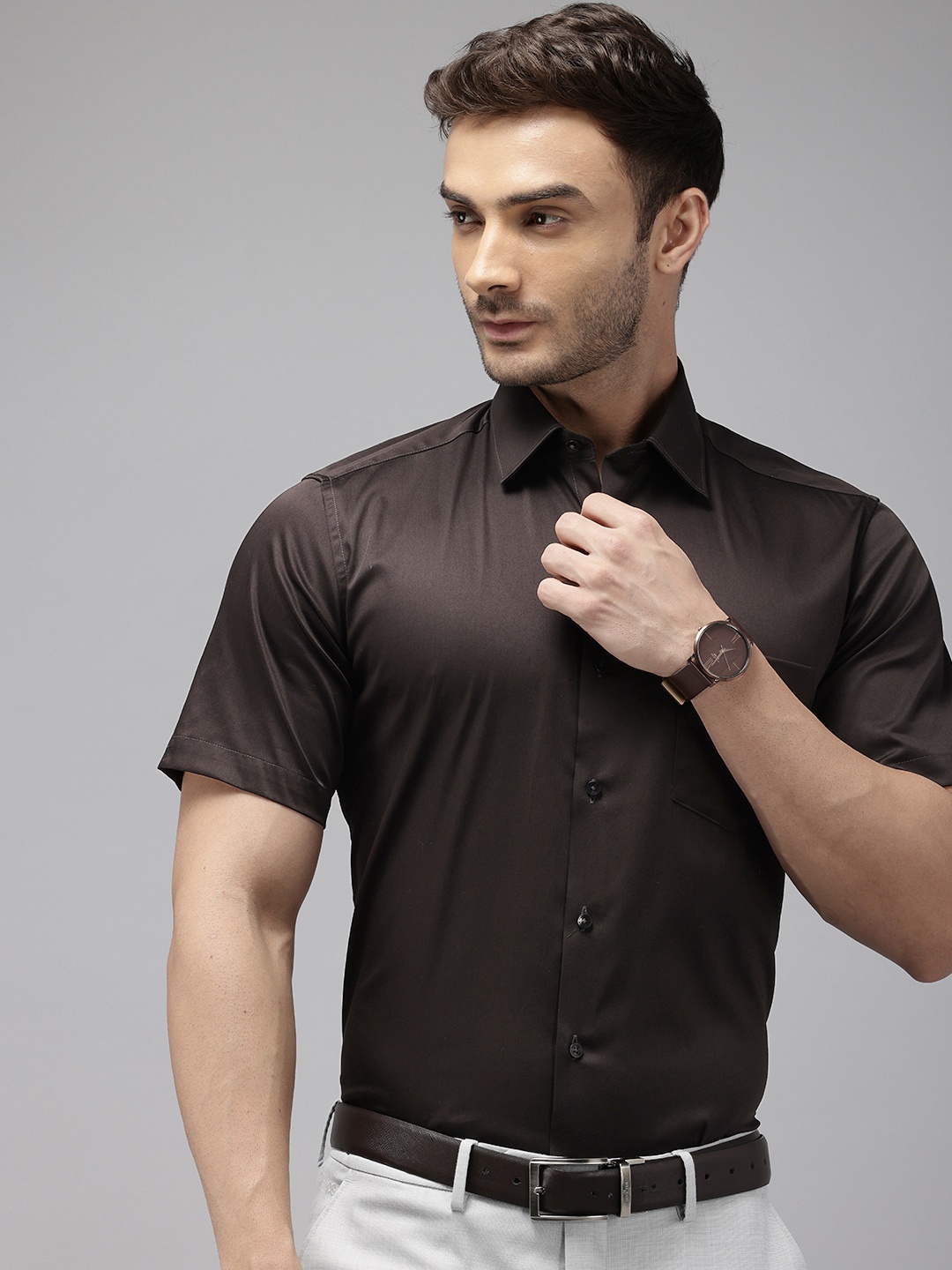 

Van Heusen Custom Fit Formal Shirt, Coffee brown