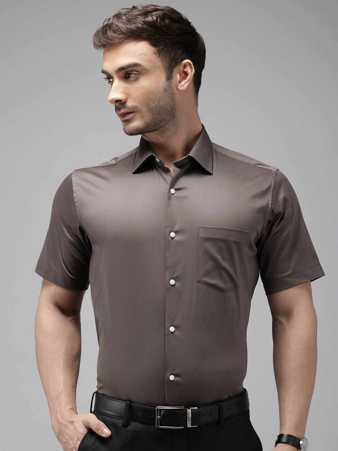 

Van Heusen Custom Fit Opaque Formal Shirt, Grey
