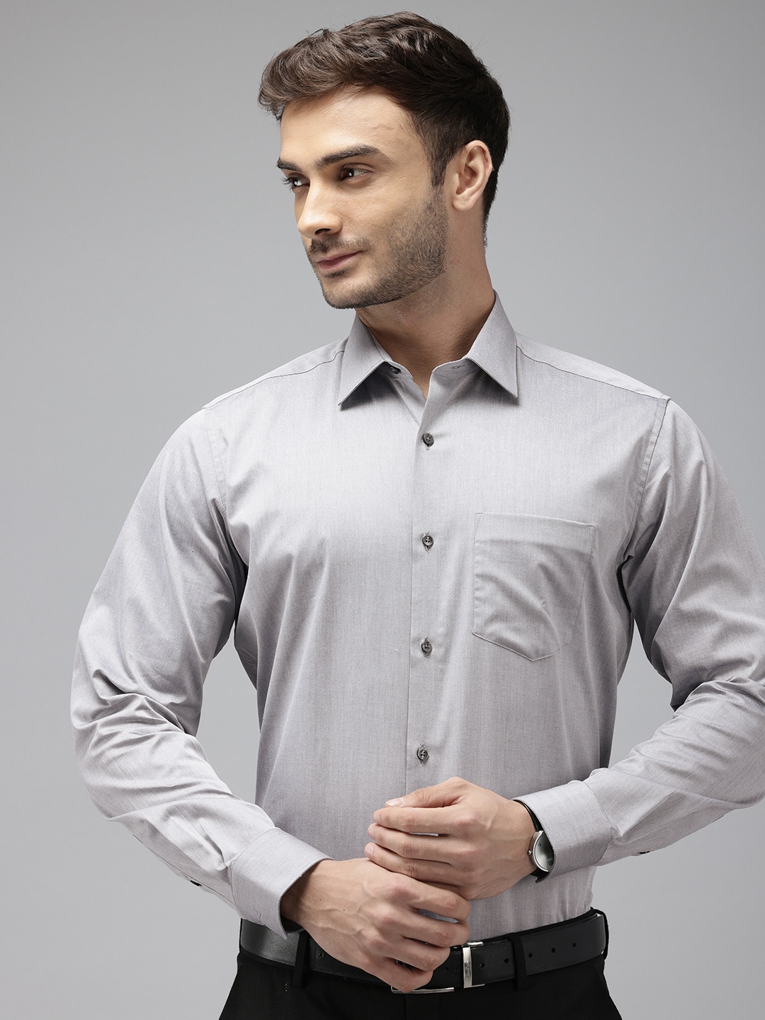 

Van Heusen Pure Cotton Custom Fit Formal Shirt, Grey