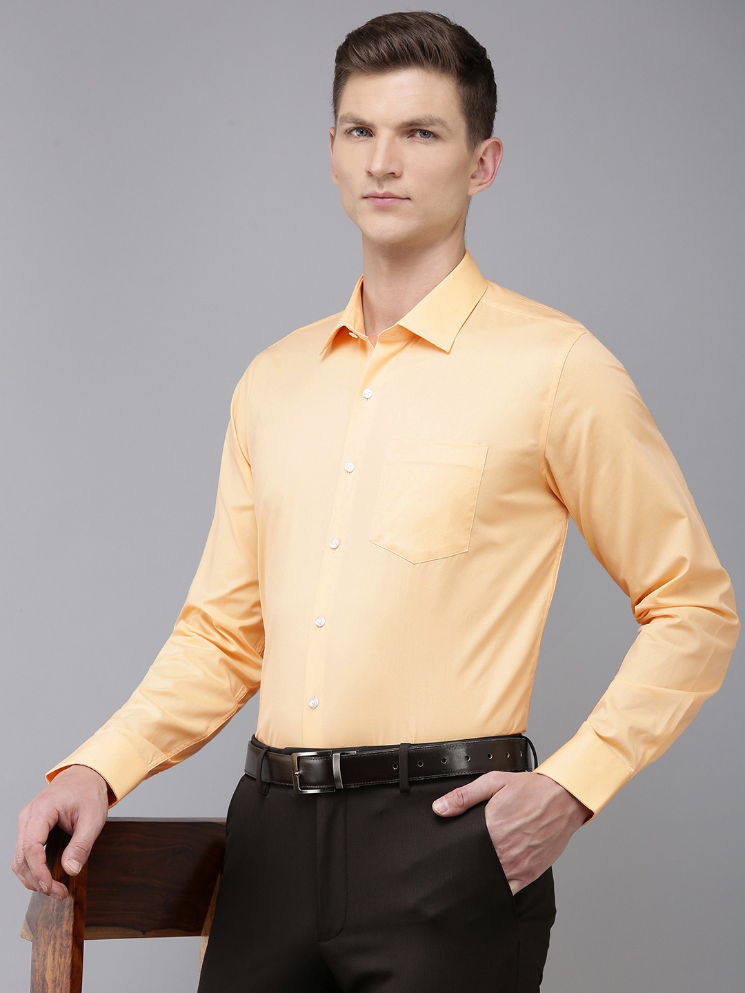 

Van Heusen Pure Cotton Custom Opaque Formal Shirt, Yellow