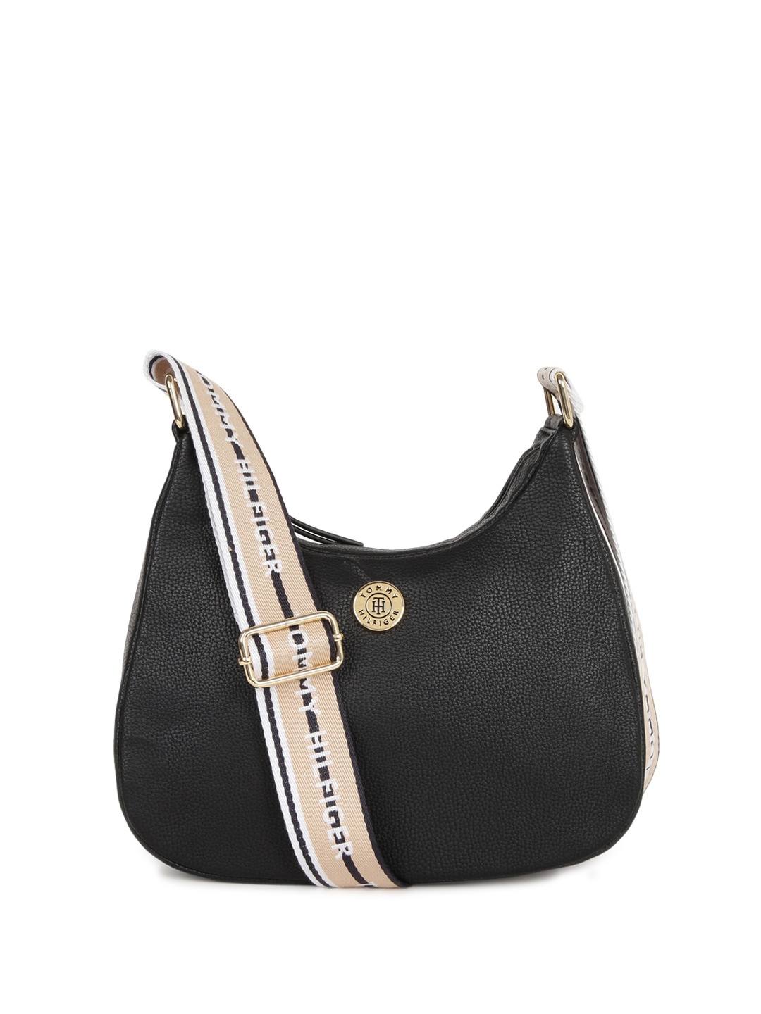 

Tommy Hilfiger Textured Half Moon Sling Bag, Black