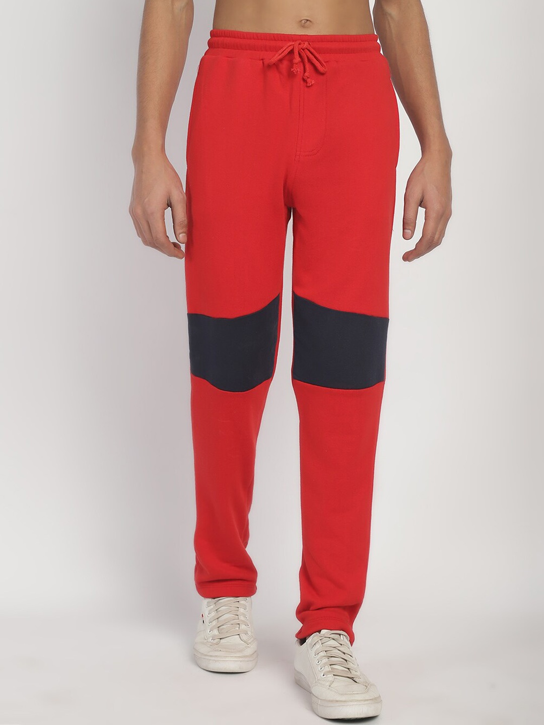 

Rute Boys Colourblocked Pure Cotton Track Pants, Red