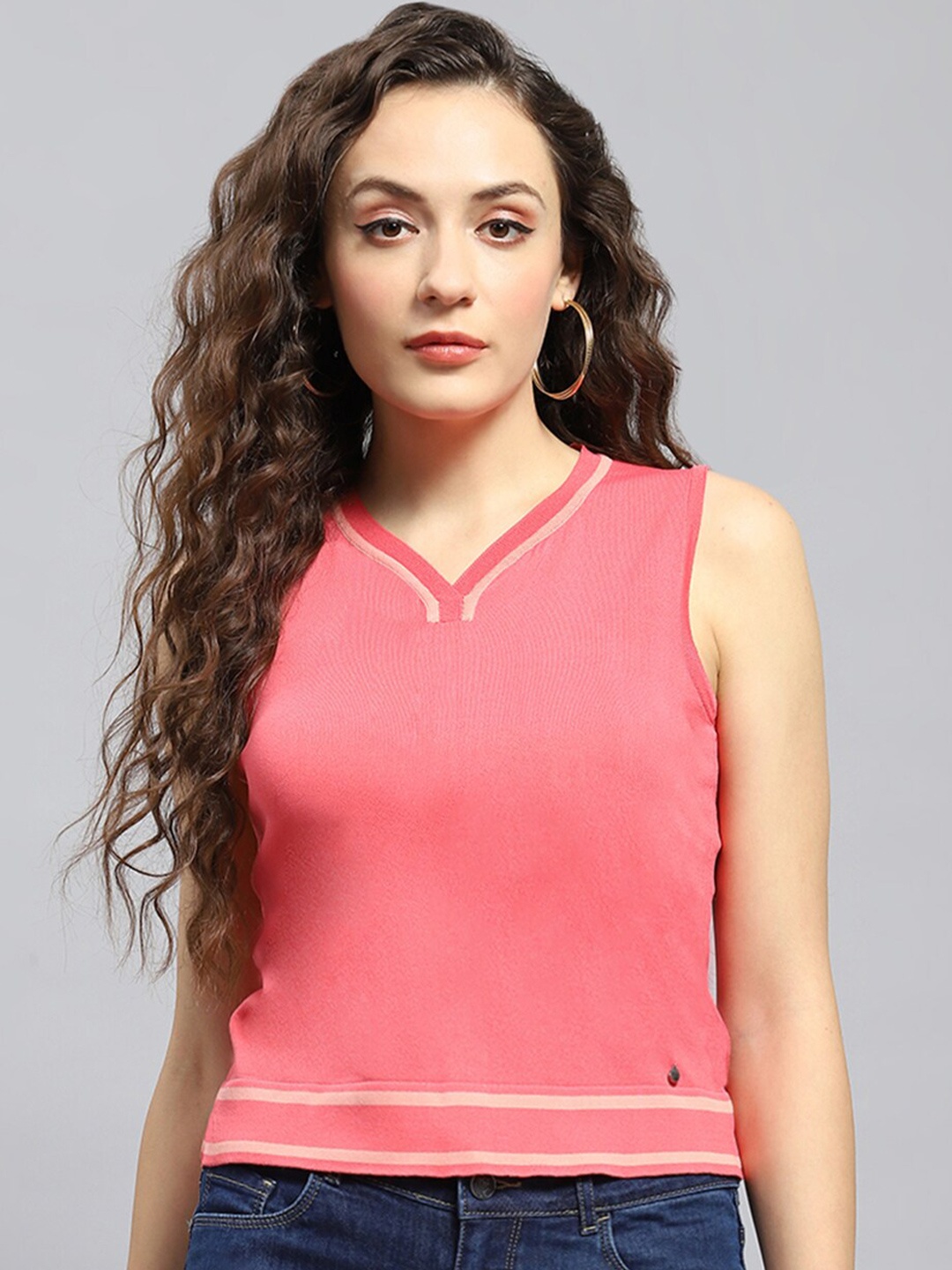 

Monte Carlo V Neck Tank Top, Pink