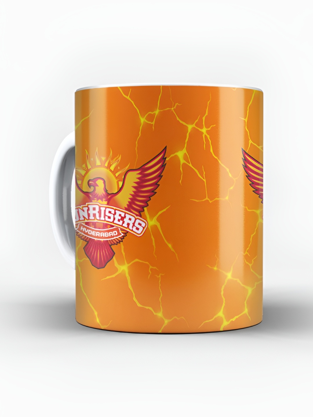 

FanCode Orange & White Dishwasher and Microwave Safe Printed Ceramic Glossy Mug 400 ml