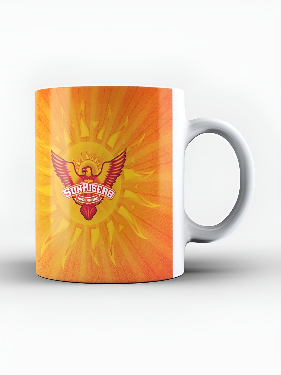 

FanCode Orange & White Dishwasher and Microwave Safe Printed Ceramic Glossy Mug 400 ml