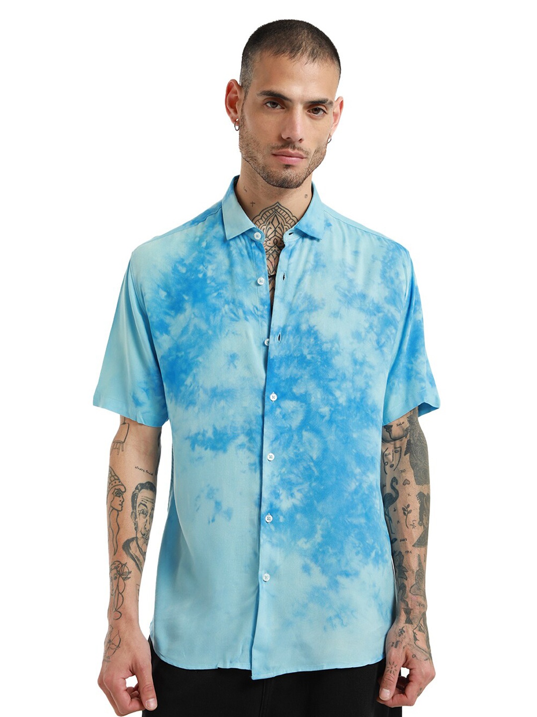 

Banana Club Slim Fit Abstract Printed Casual Shirt, Blue