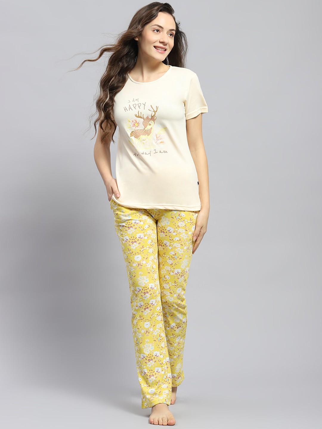 

Monte Carlo Graphic Printed T-Shirt & Trouser, Yellow