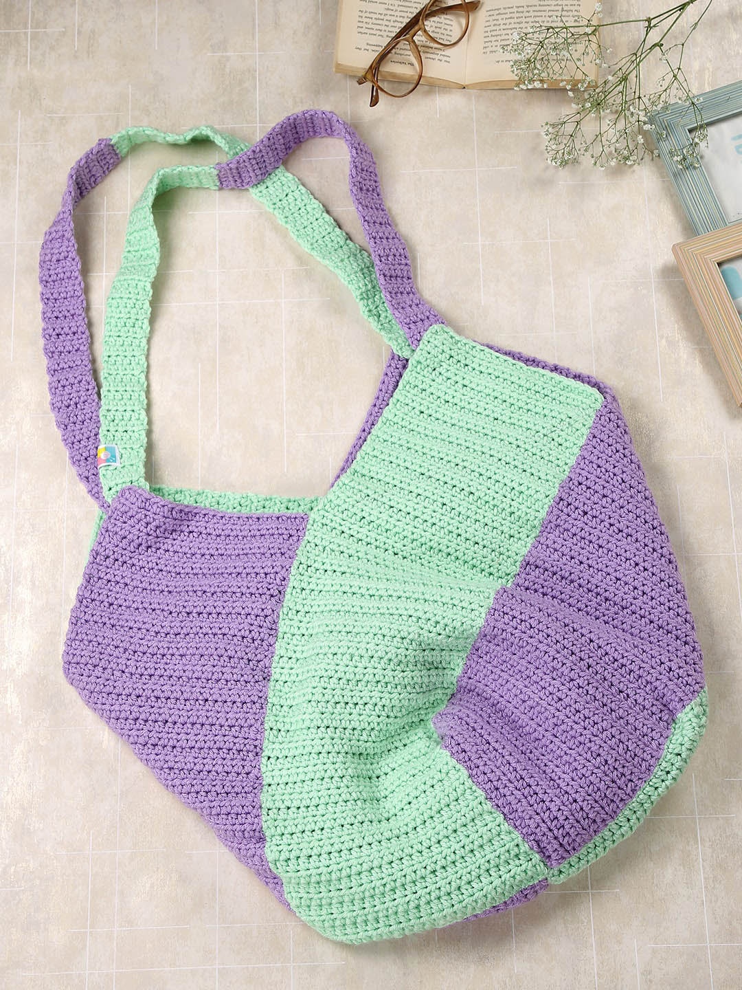 

Magic Needles Colourblocked Swagger Tote Bag, Purple