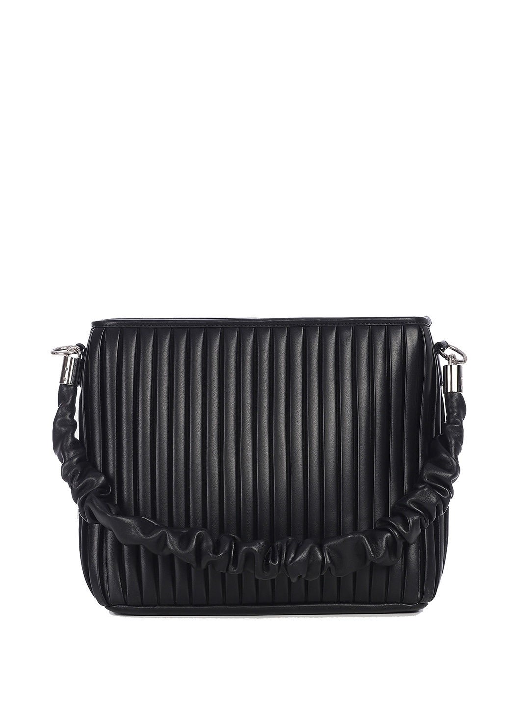 

Label Ritu Kumar Textured Structured Sling Bag, Black