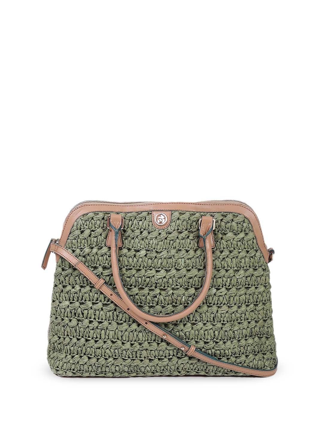 

Label Ritu Kumar Textured Structured Sling Bag, Green