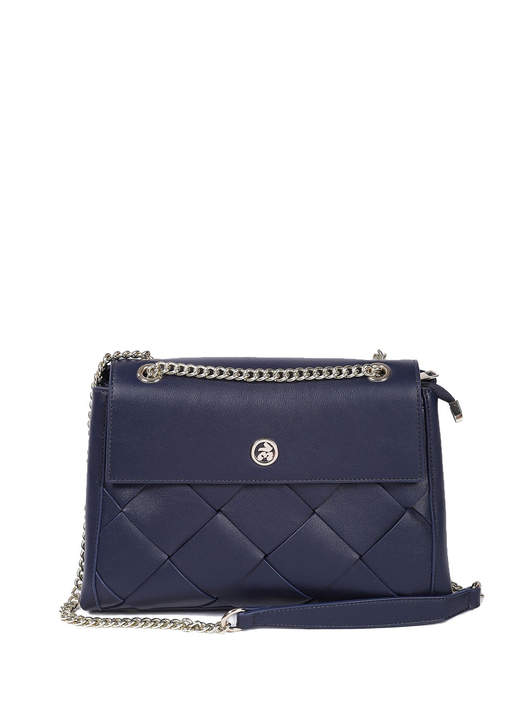

Label Ritu Kumar Textured Structured Quilted Detail Sling Bag, Navy blue