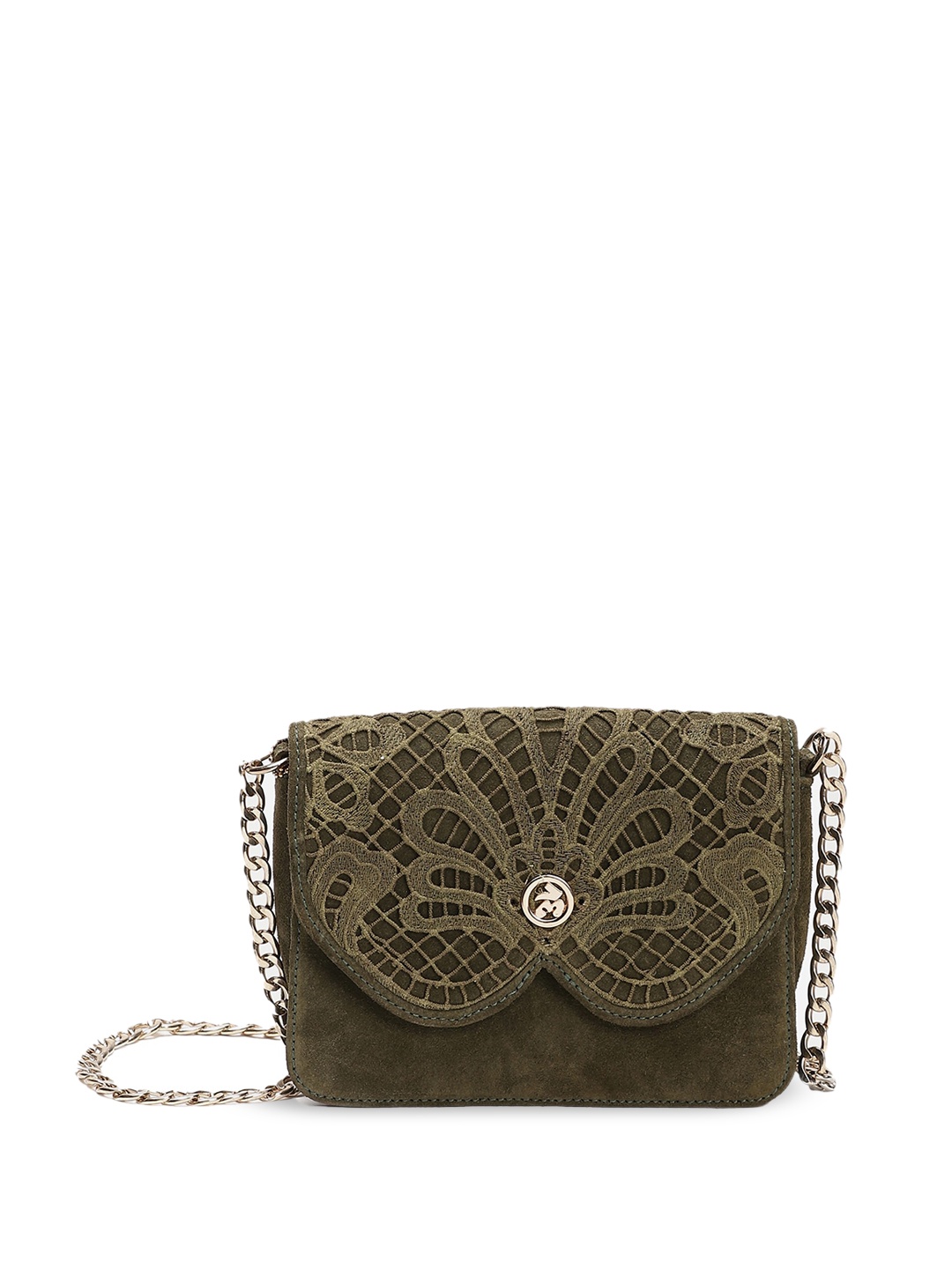 

Label Ritu Kumar Self Design Swagger Sling Bag, Olive