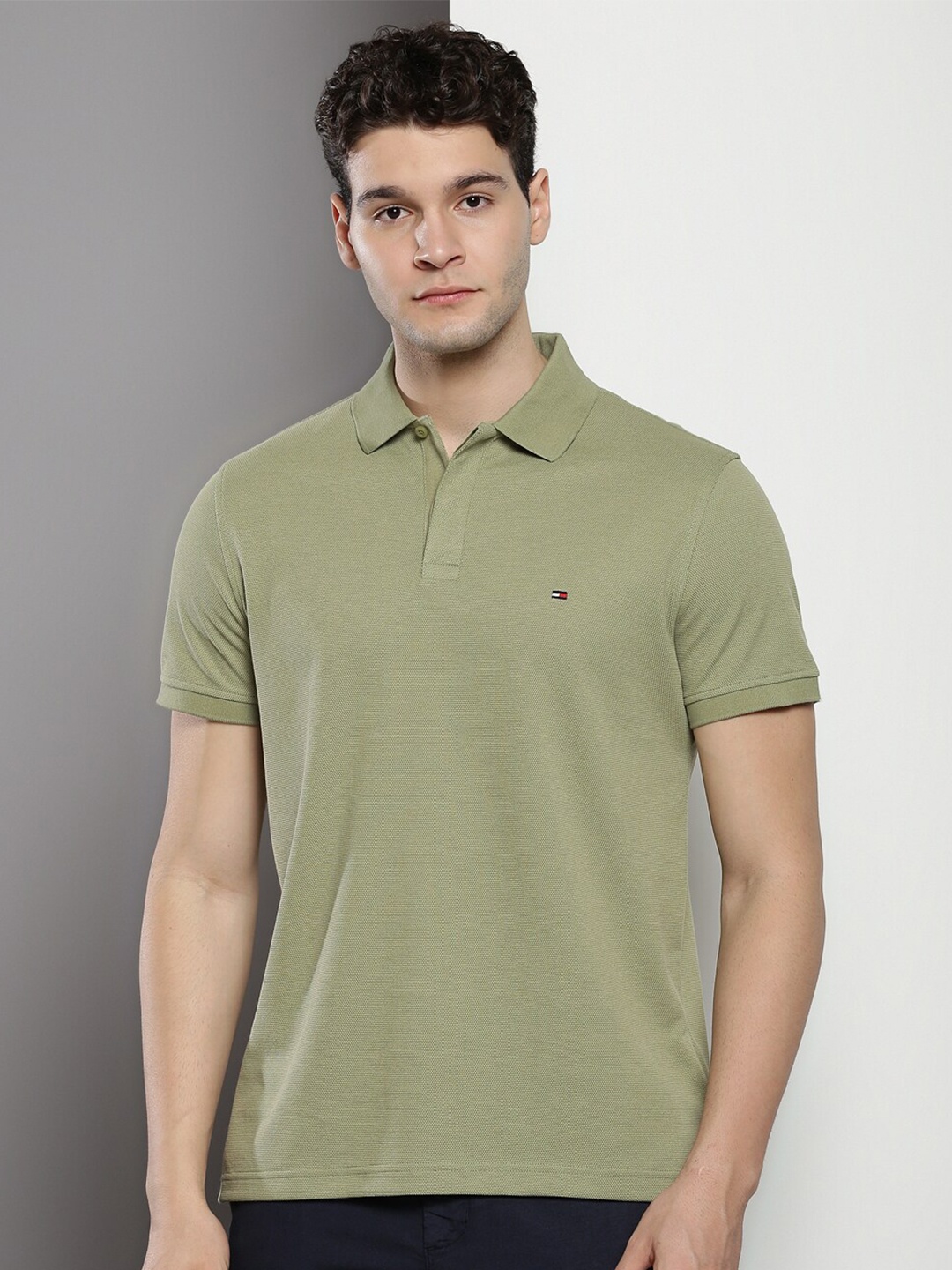 

Tommy Hilfiger Polo Collar Cotton T-shirt, Olive