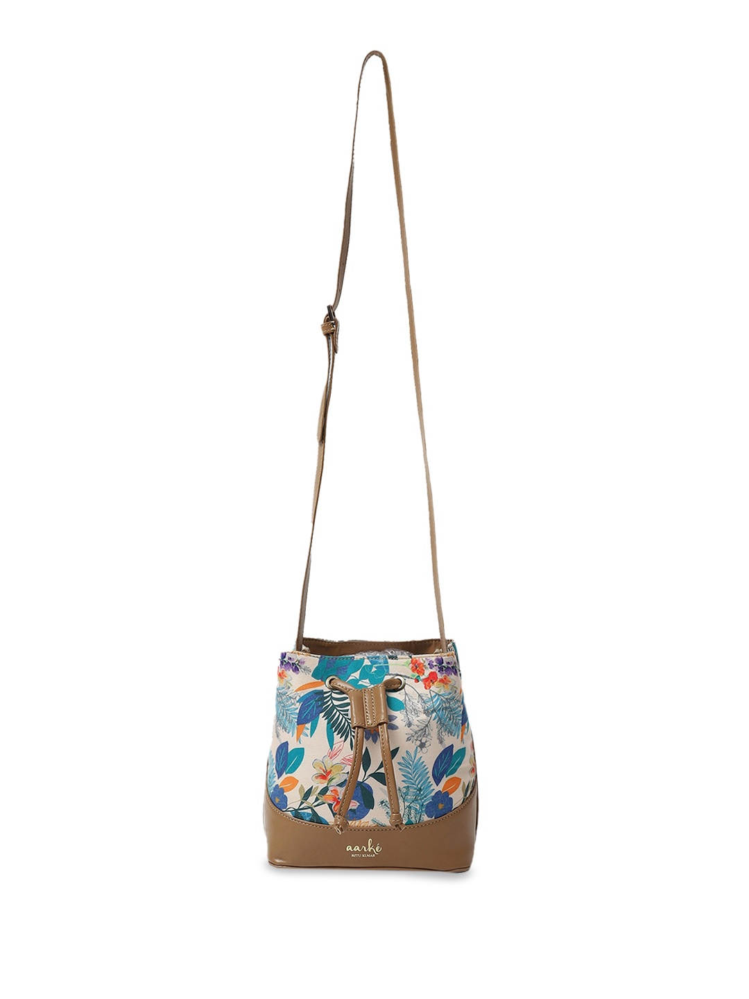 

aarke Ritu Kumar Floral Printed Structured Sling Bag, White