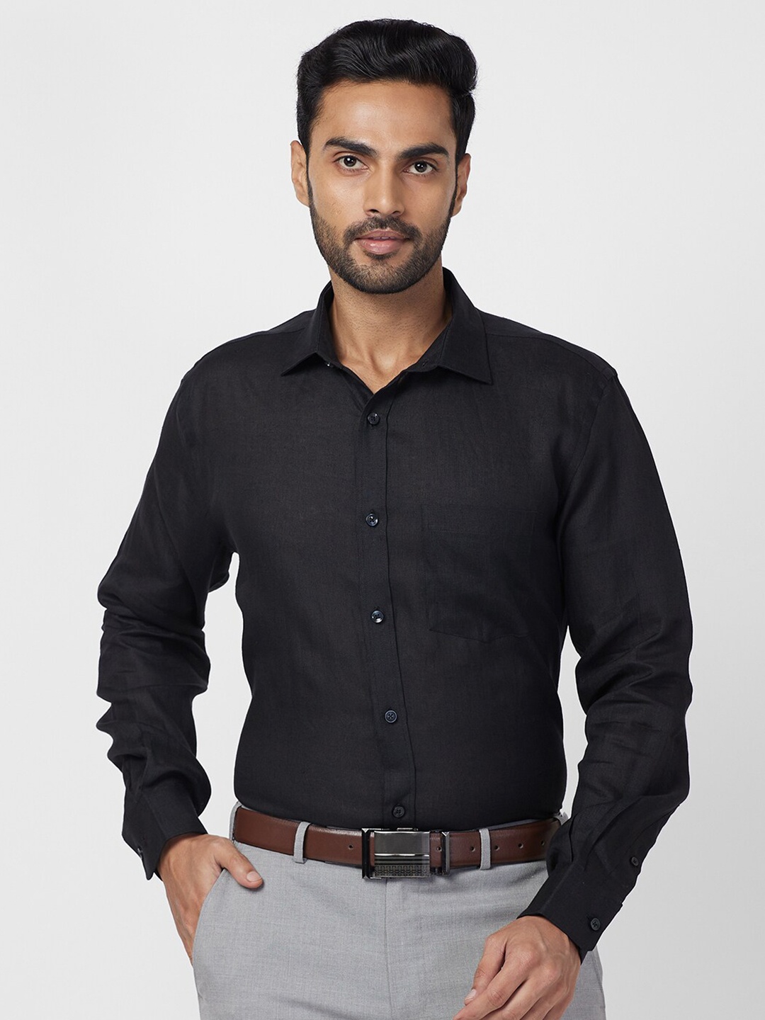 

Park Avenue Spread Collar Formal Shirt, Black