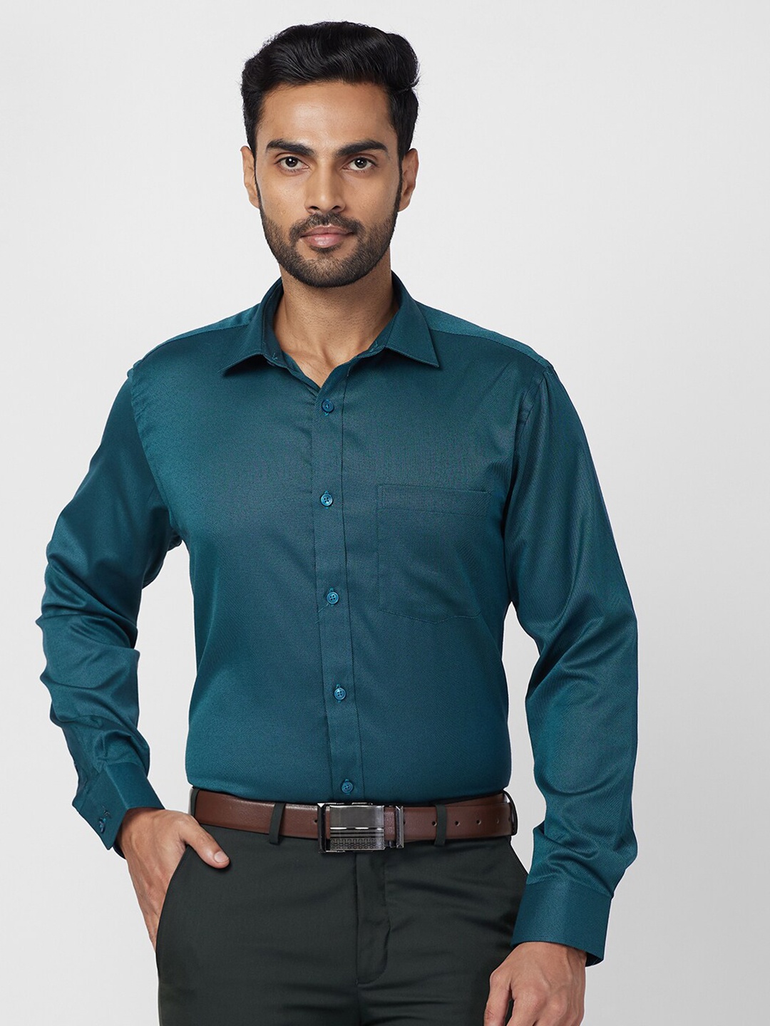 

Park Avenue Spread Collar Formal Shirt, Green