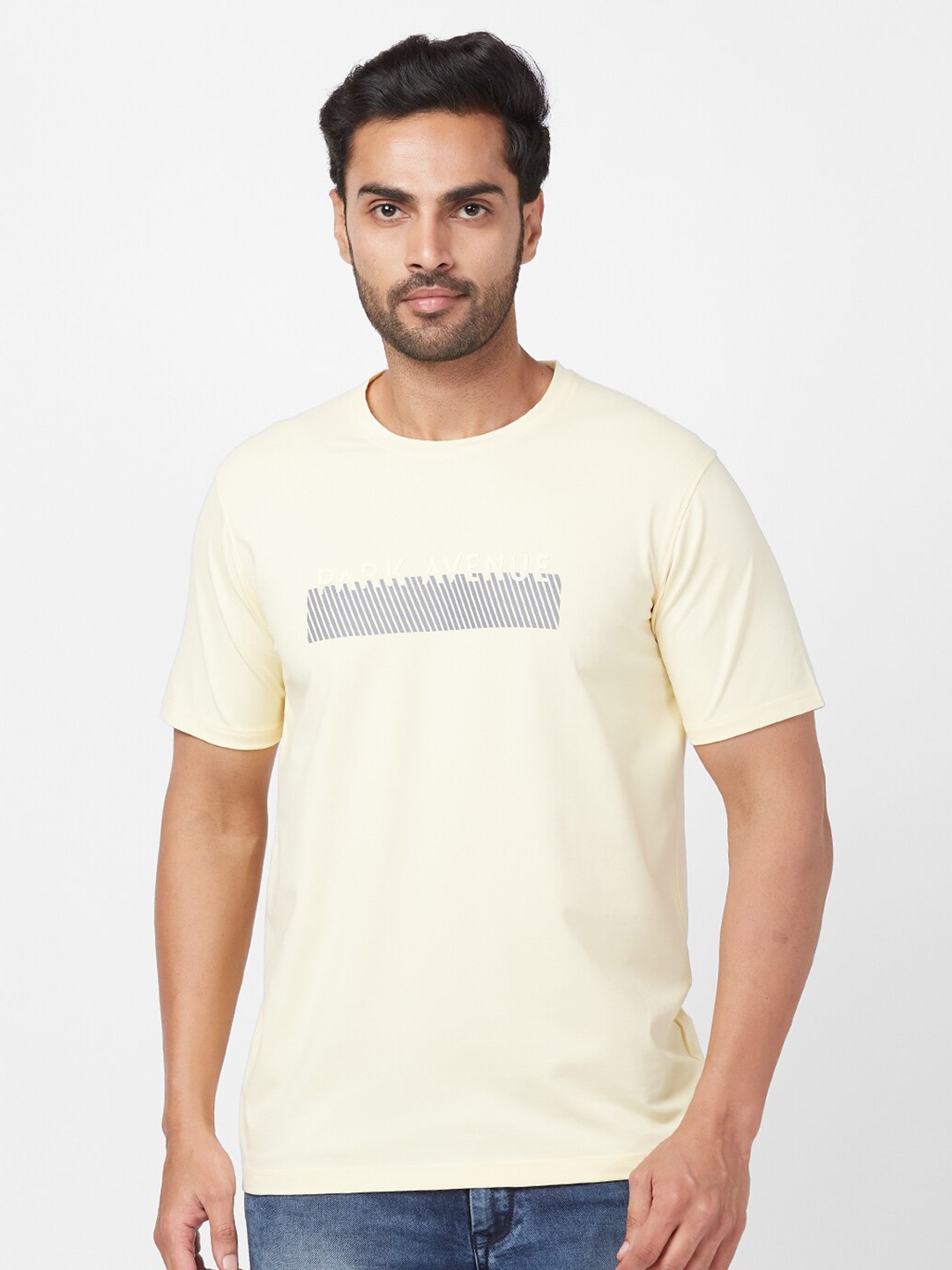Park Avenue Round Neck Slim Fit T-shirt, Yellow