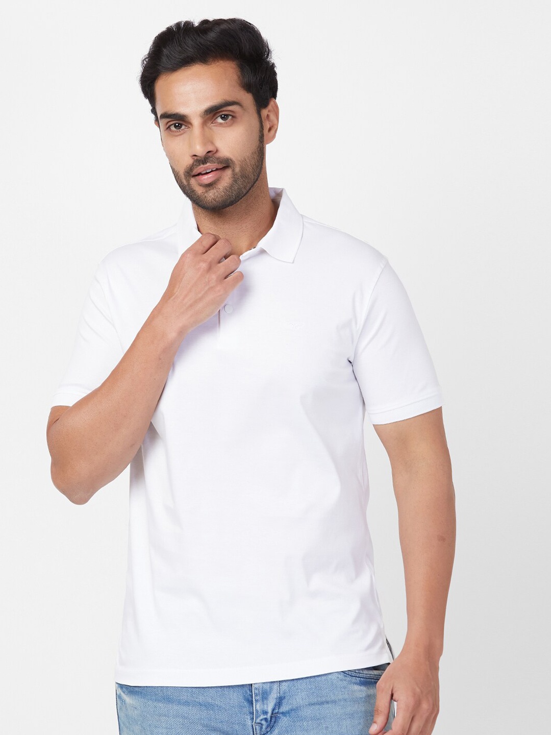 

Park Avenue Polo Collar Cotton Slim Fit T-shirt, White