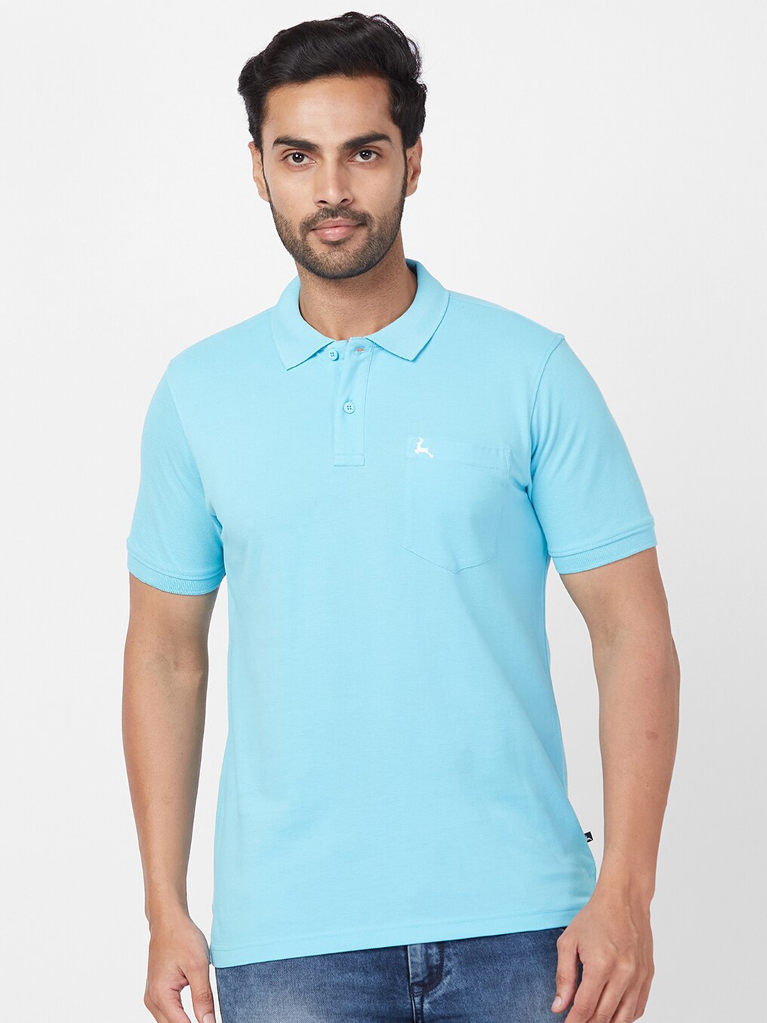 

Parx Polo Collar Regular Fit Cotton T-shirt, Blue