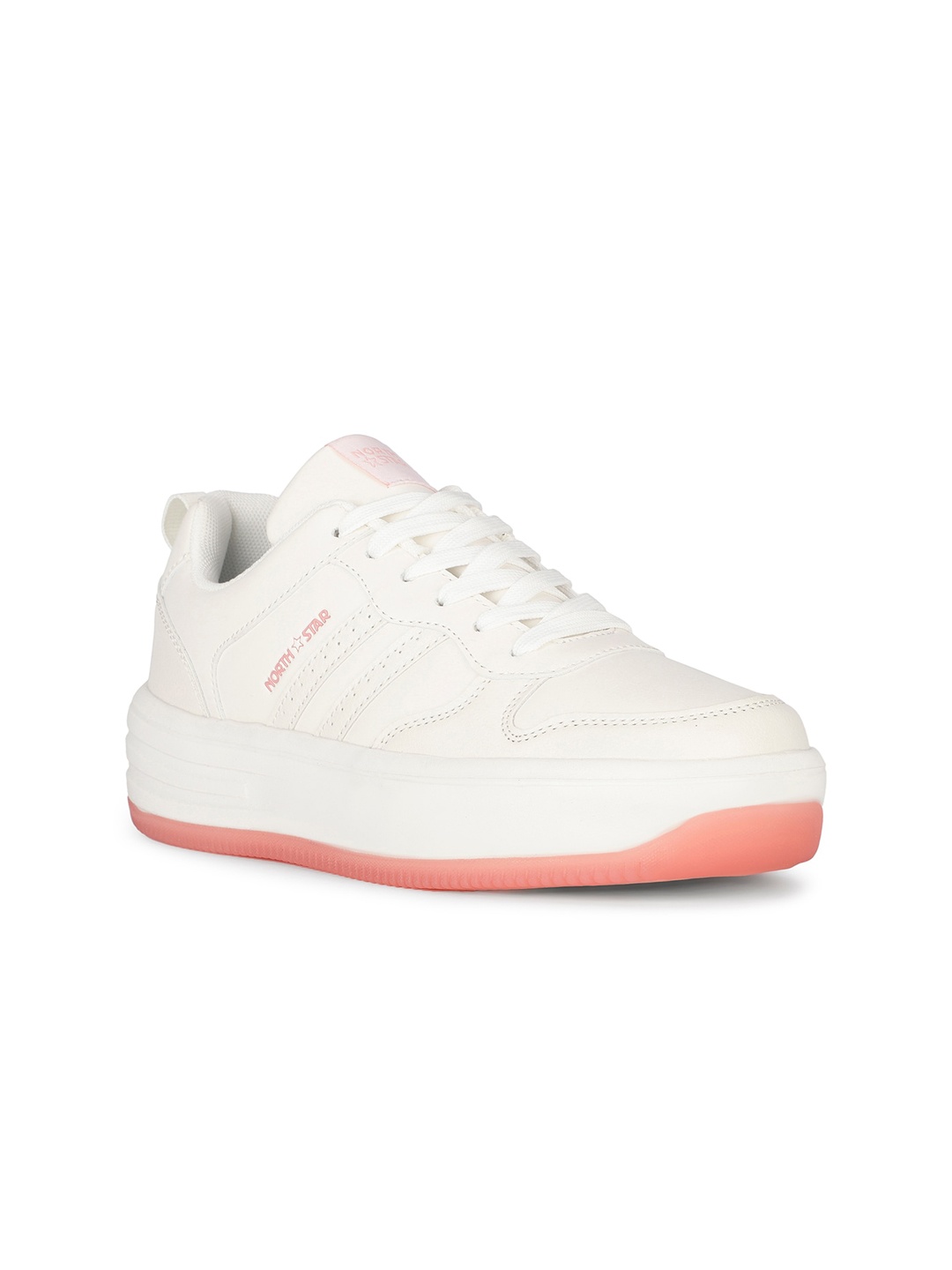 

North Star Women Perforations Comfort Insole Lace-Ups Sneakers, White