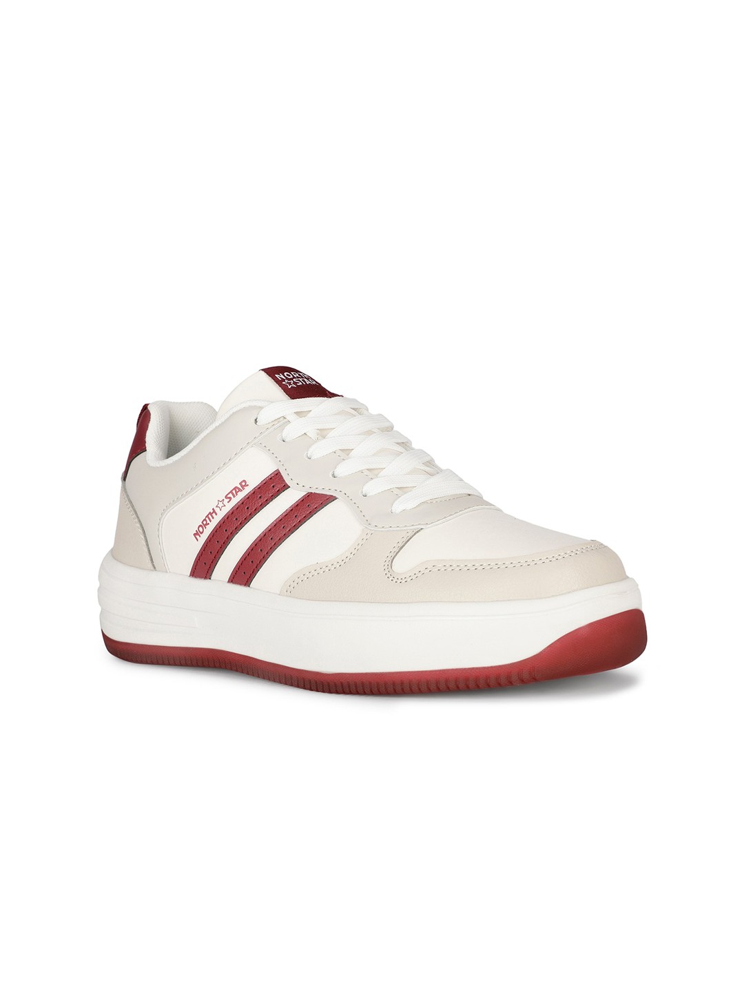 

North Star Women Striped Lace Up Sneakers, Beige