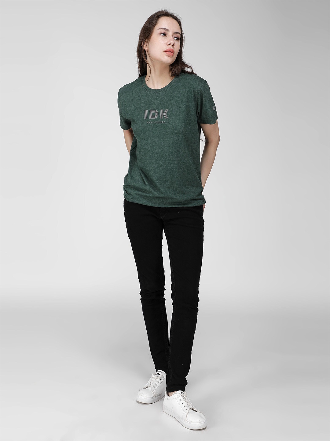 

IDK Typography Printed Cotton T-shirt, Green