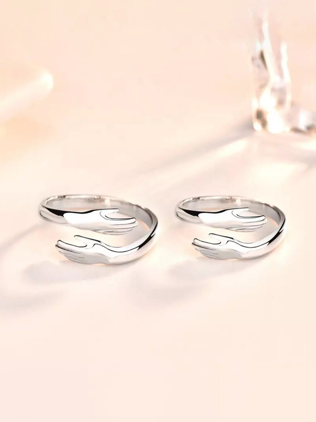 

DressBerry Silver Toned Hug Charm Stainless Steel Ring