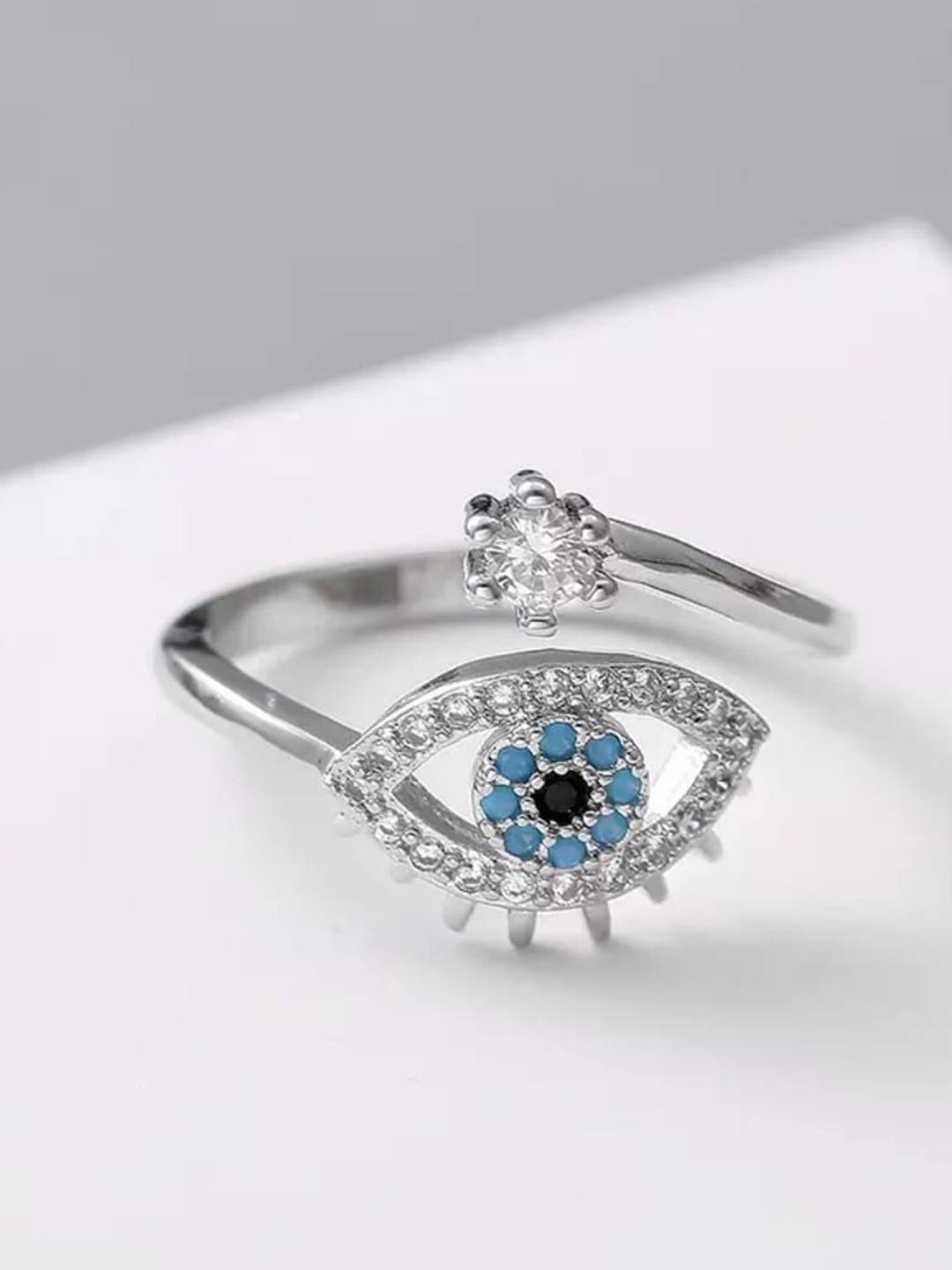 

DressBerry Blue Silver-Plated Finger Ring
