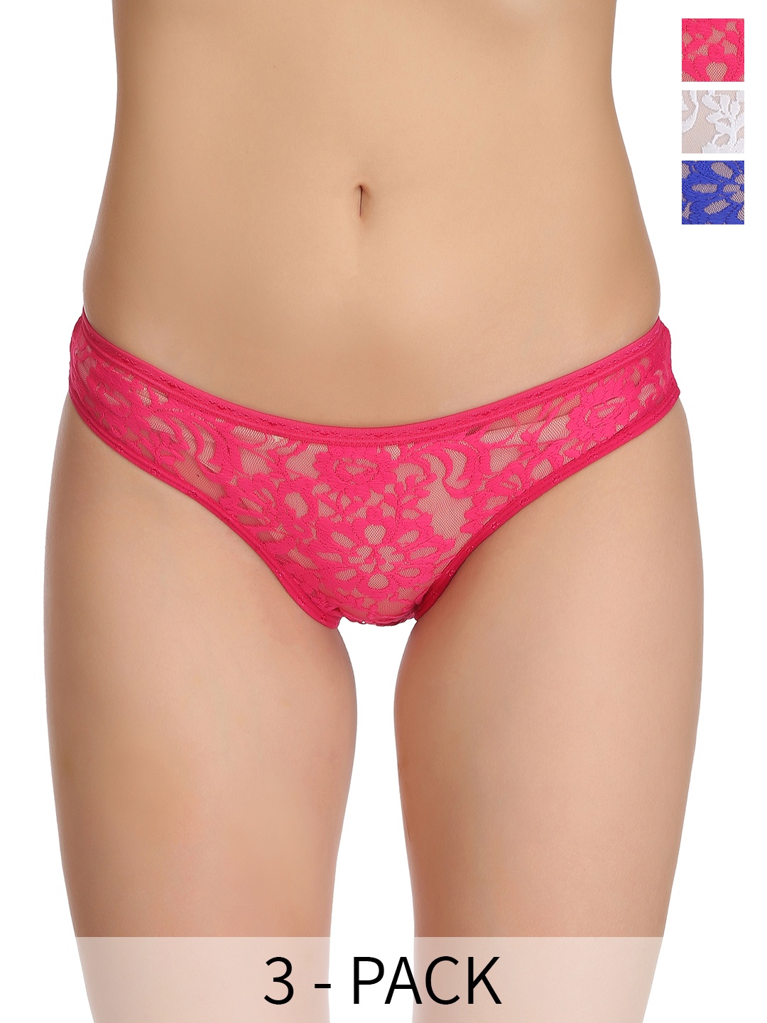 

SELFCARE Pack Of 3 Self Design Bikini Briefs, Blue