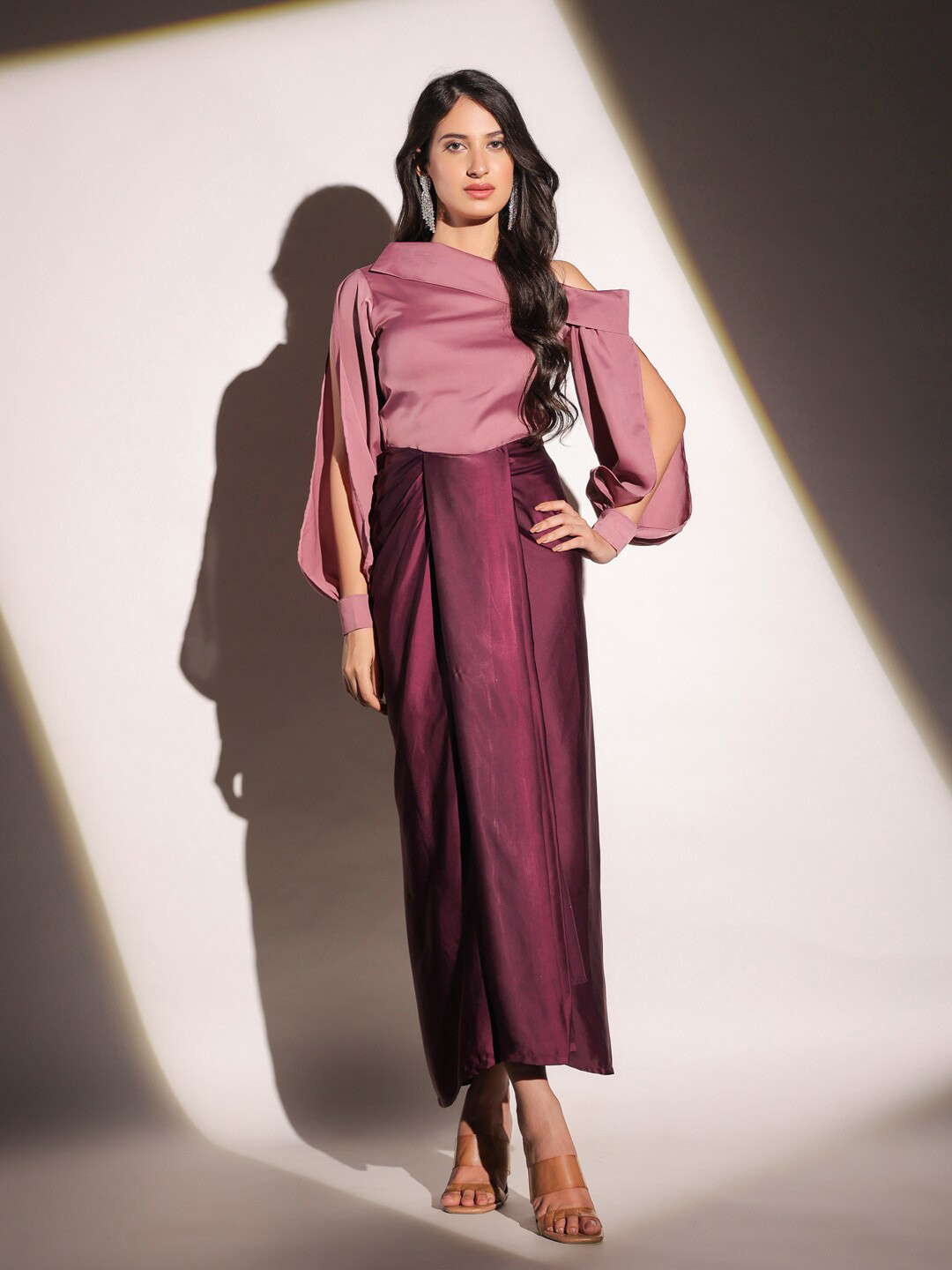 

B'Infinite Off-Shoulder Top & Skirt Co-Ords, Pink