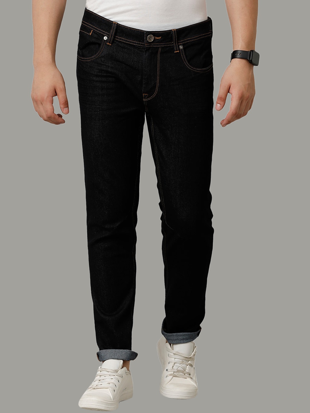

Voi Jeans Men Mid-Rise Comfort Slim Fit Stretchable Jeans, Blue