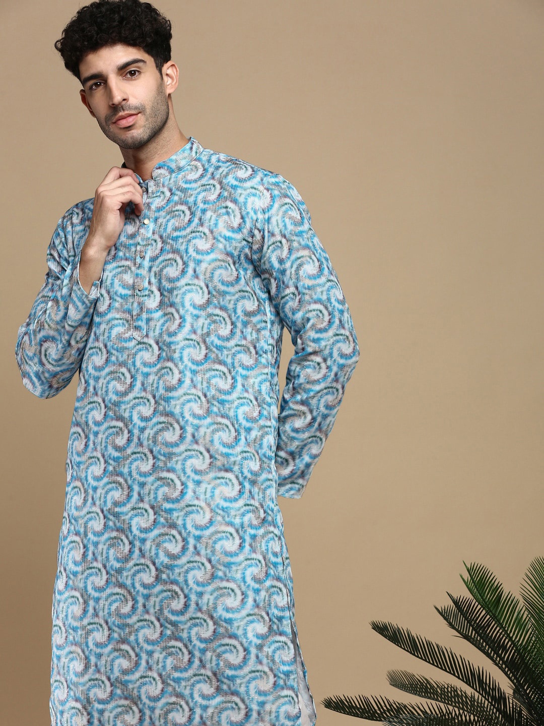 

Anouk Quirky Printed Straight Kurta, Blue