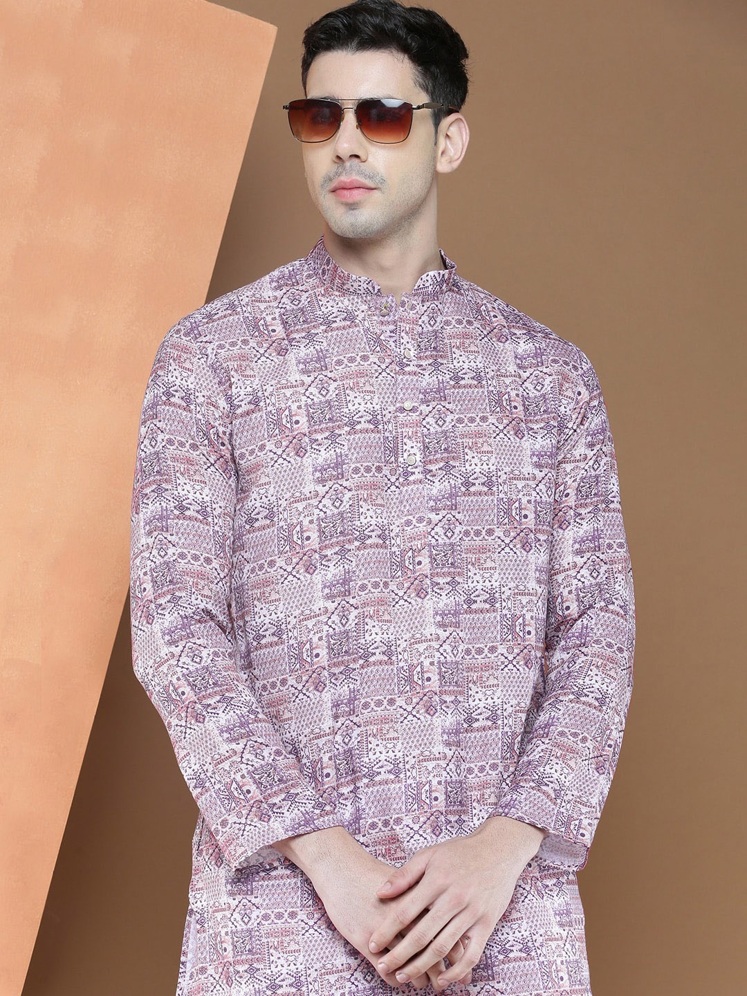 

Anouk Ethnic Motifs Printed Straight Kurta, Purple