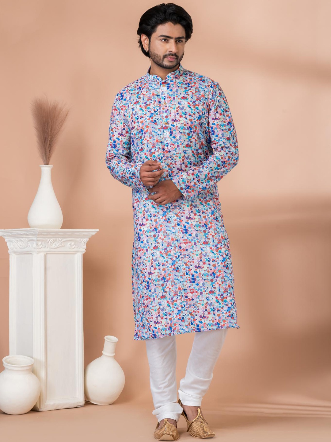 

ROOTED LIBAAS Printed Cotton Straight Kurta with Pyjamas, White