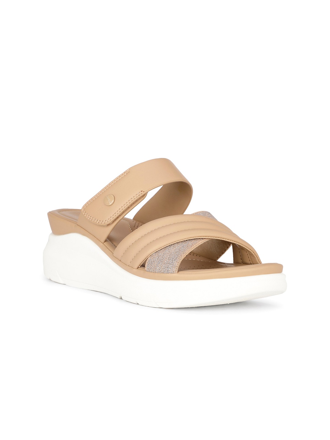 

Bata comfit Open Toe Flatform Heels, Tan
