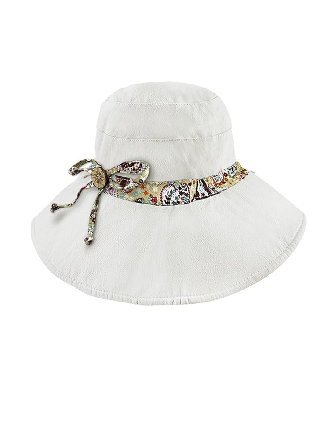 

Alexvyan Women Printed Breathable Cotton Sun Hat, White