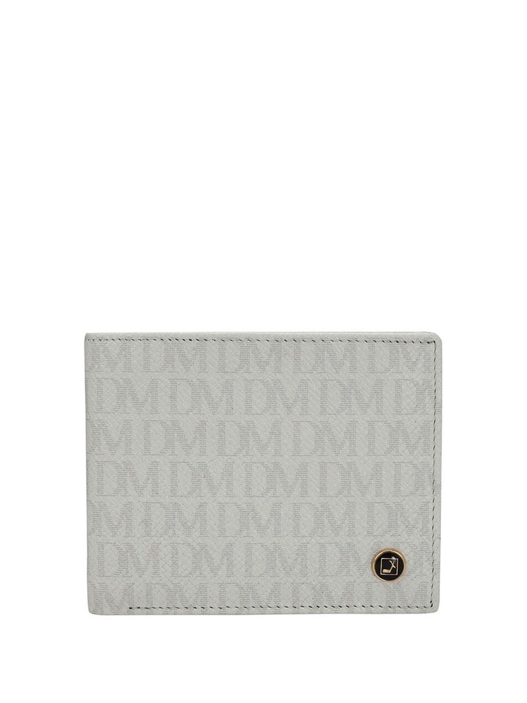 

Da Milano Men Typography Printed Leather Two Fold Wallet, White