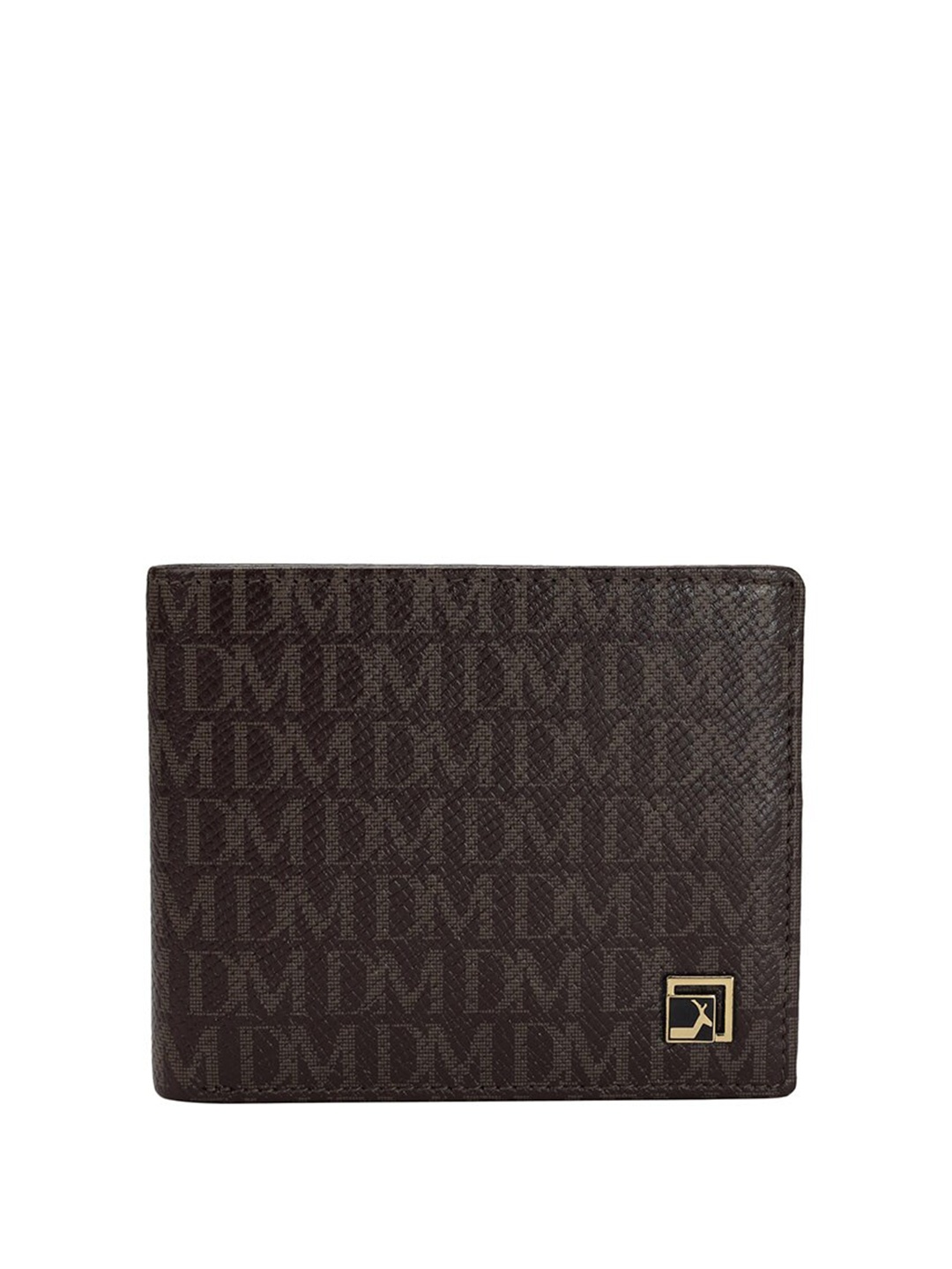 

Da Milano Men Typography Printed Leather Two Fold Wallet, Brown