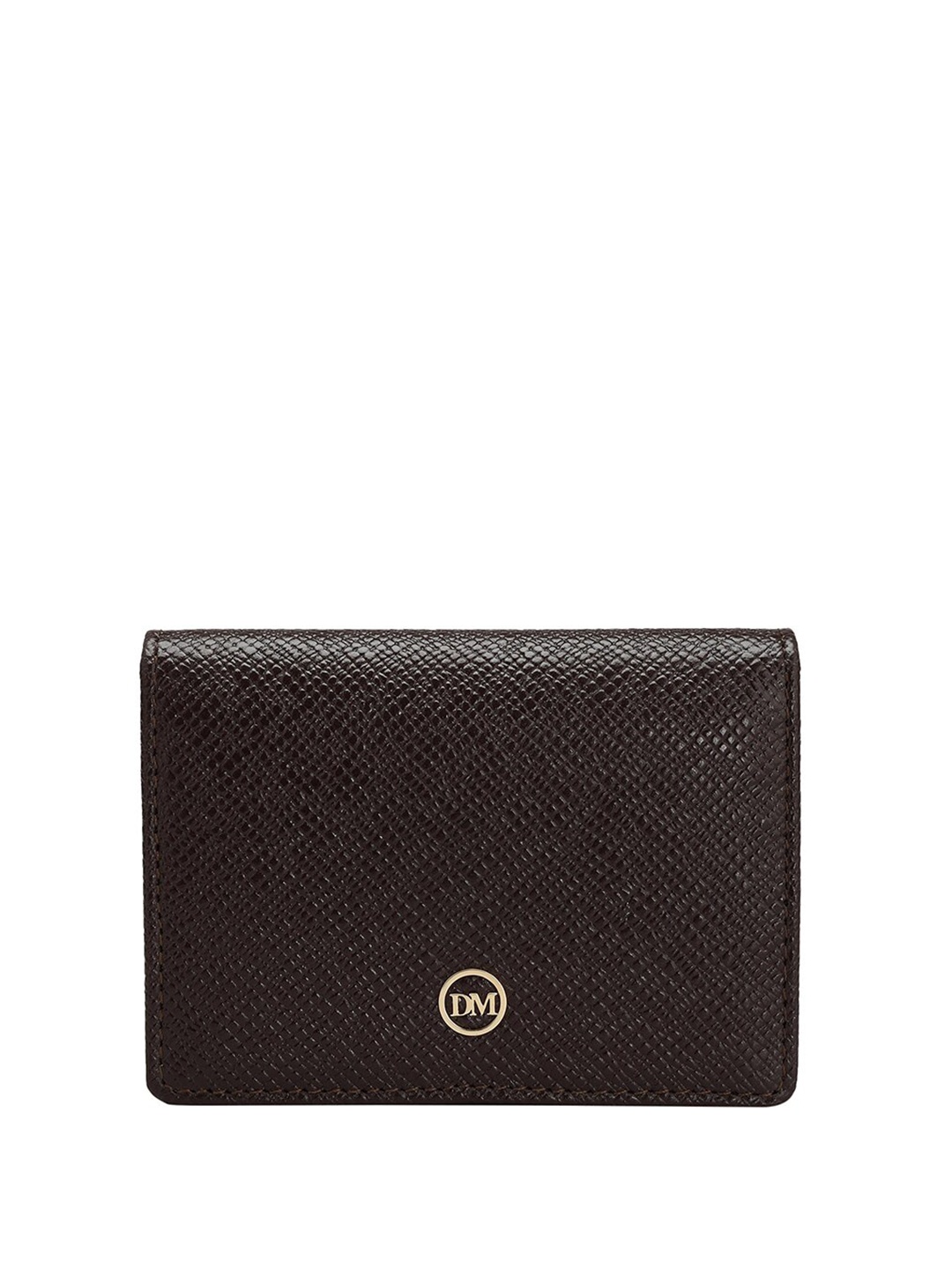 

Da Milano Unisex Textured Leather Two Fold Wallet, Brown