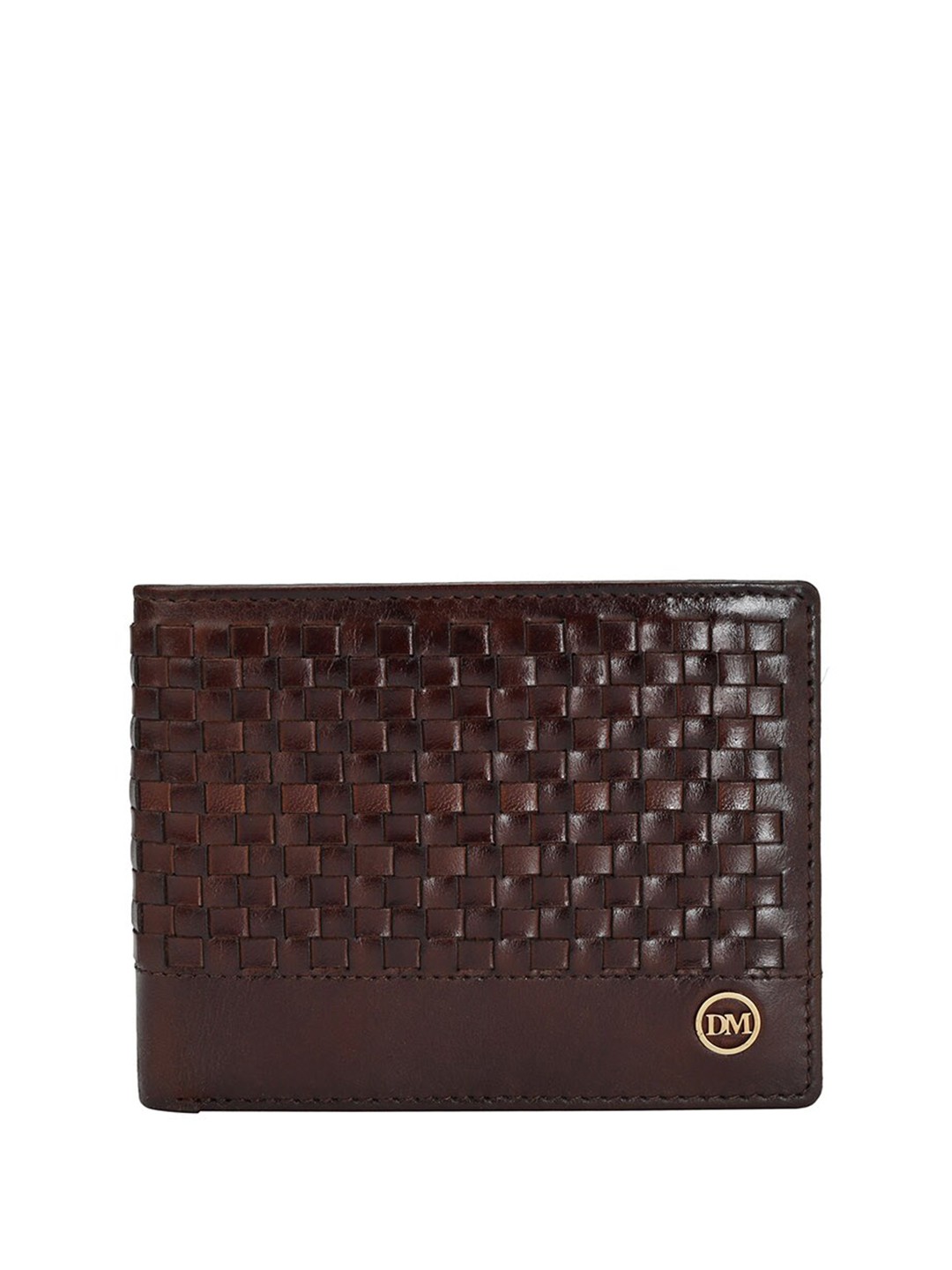 

Da Milano Men Textured Leather Two Fold Wallet, Brown