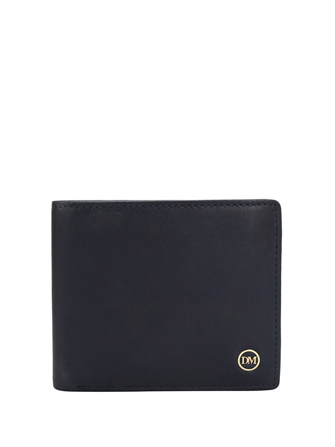 

Da Milano Men Textured Leather Two Fold Wallet, Navy blue