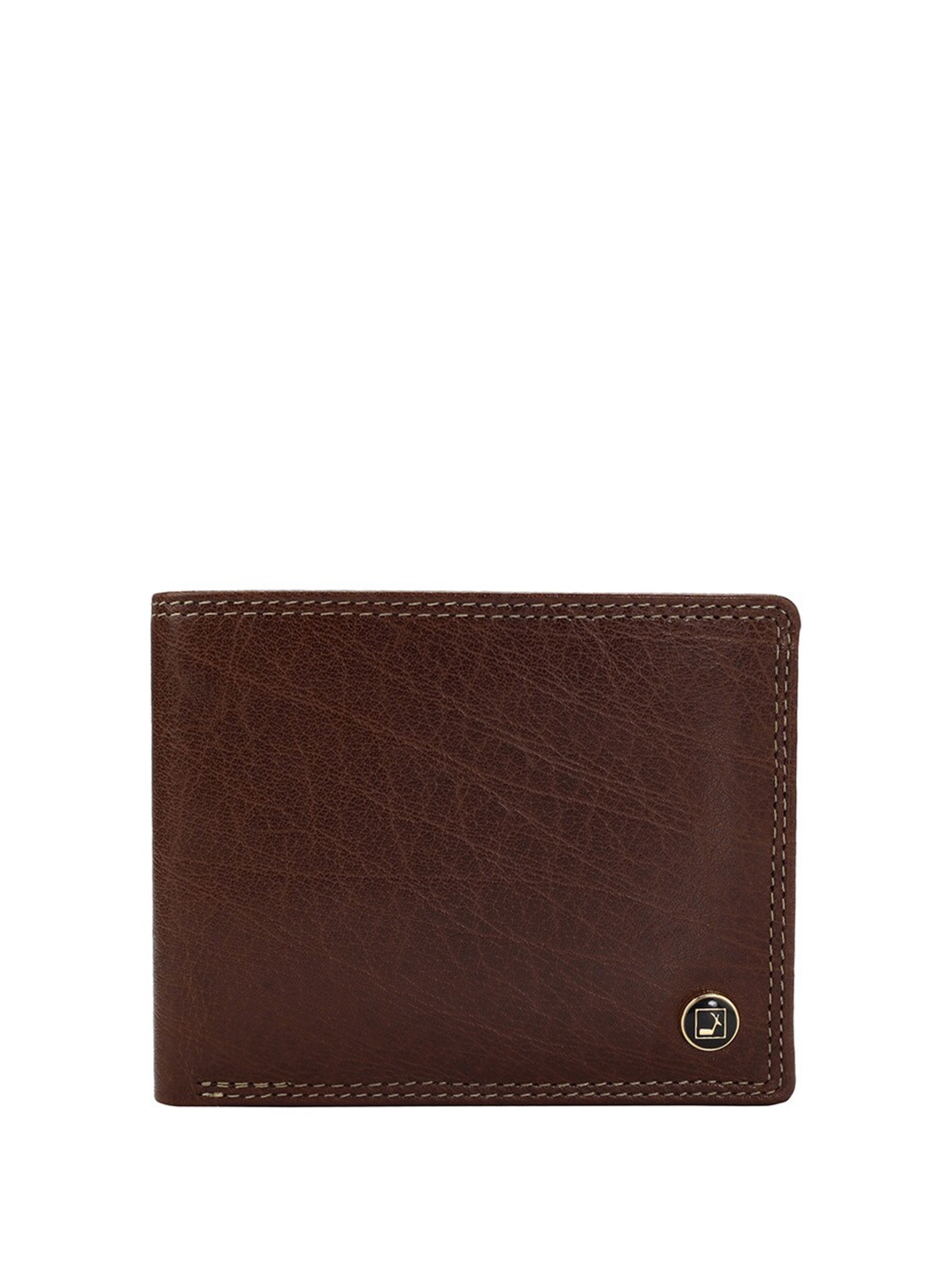 

Da Milano Men Textured Leather Two Fold Wallet, Brown
